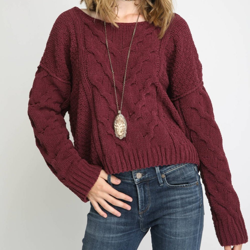 Free people Swater XS Wine